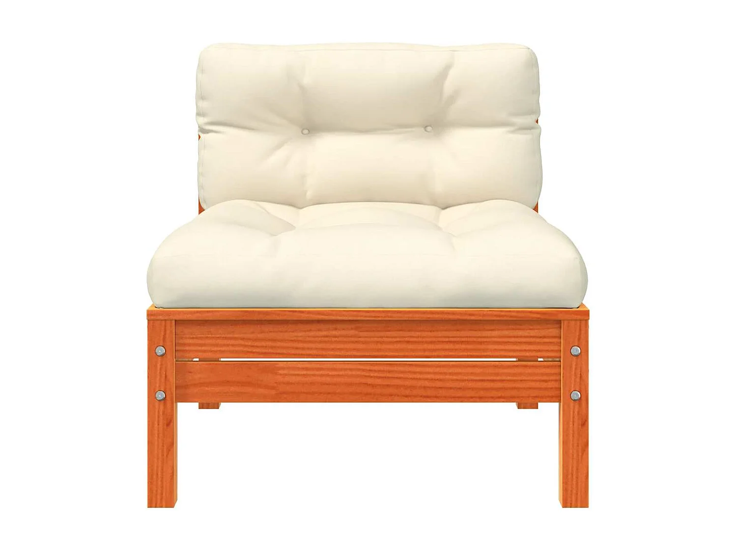 Canapé de jardin sans accoudoirs coussins 2 pcs bois massif pin