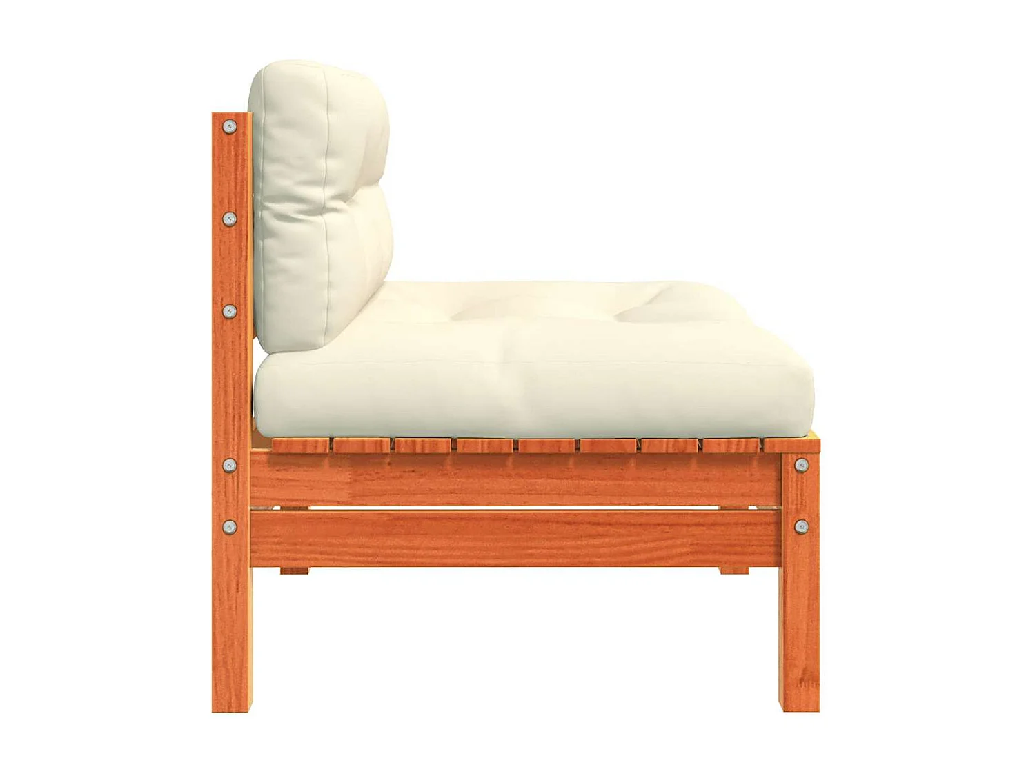 Canapé de jardin sans accoudoirs coussins 2 pcs bois massif pin