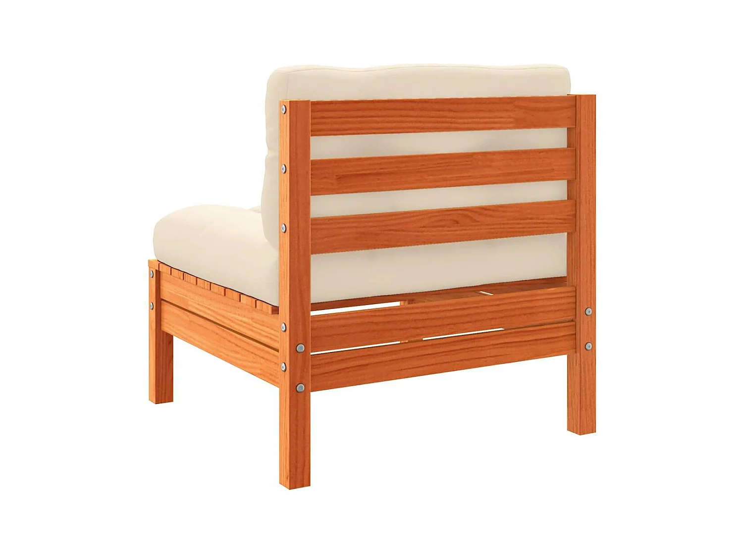 Canapé de jardin sans accoudoirs coussins 2 pcs bois massif pin