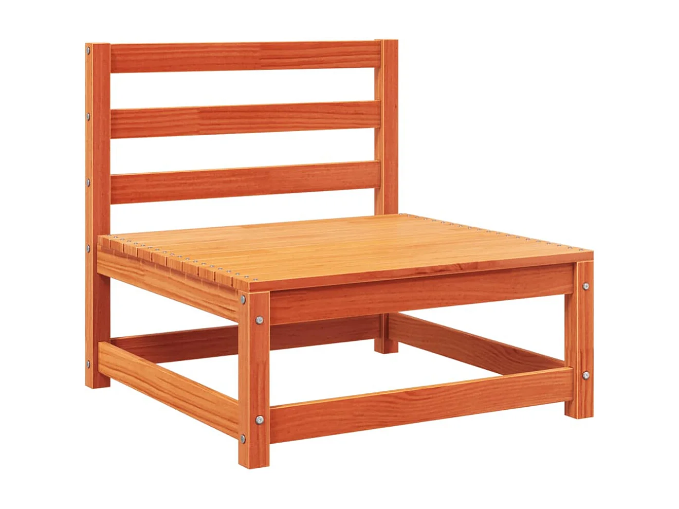 Gartensofa ohne Armlehnen mit Kissen Wachsbraun Kiefernholz