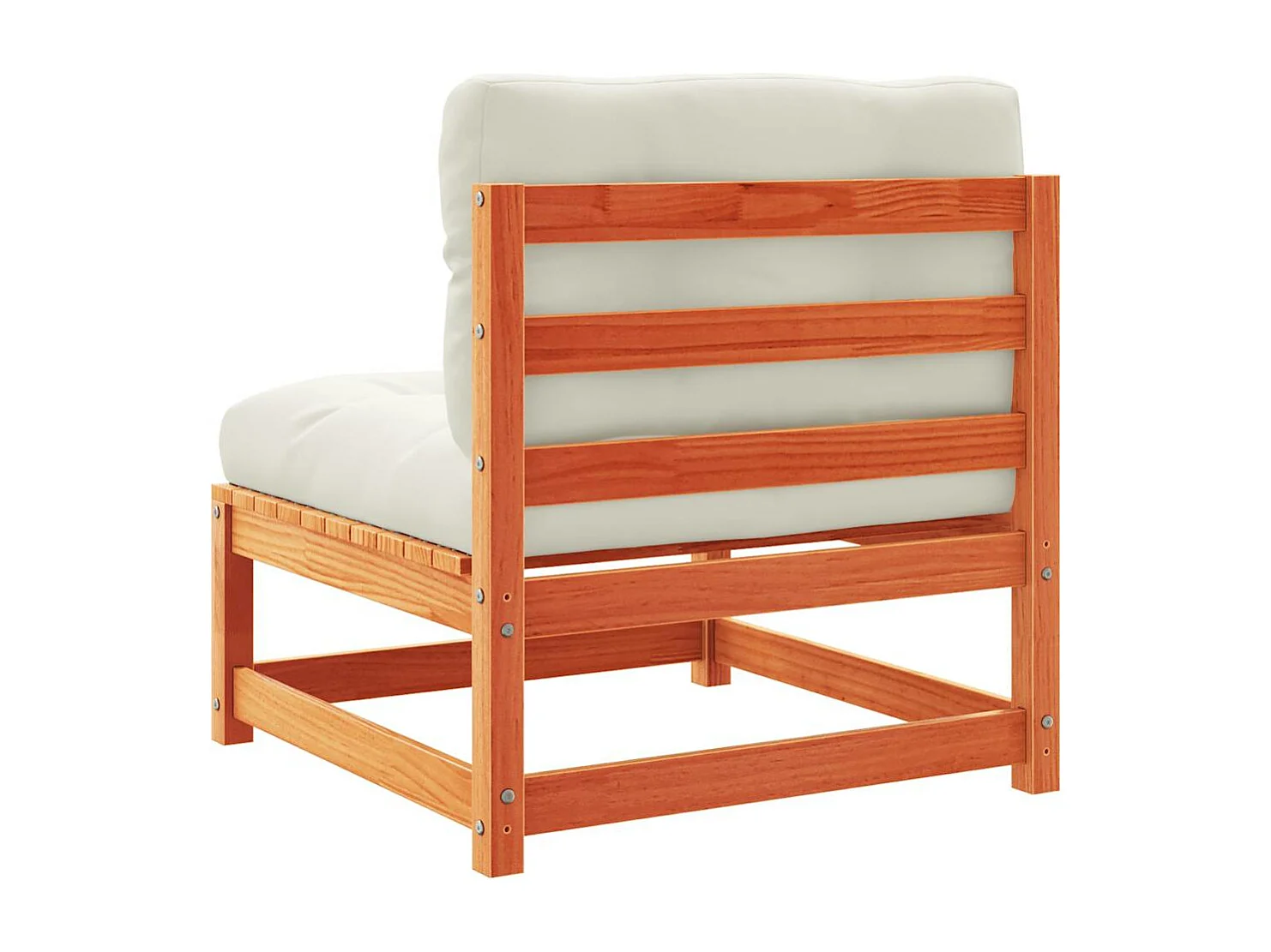 Gartensofa ohne Armlehnen mit Kissen Wachsbraun Kiefernholz