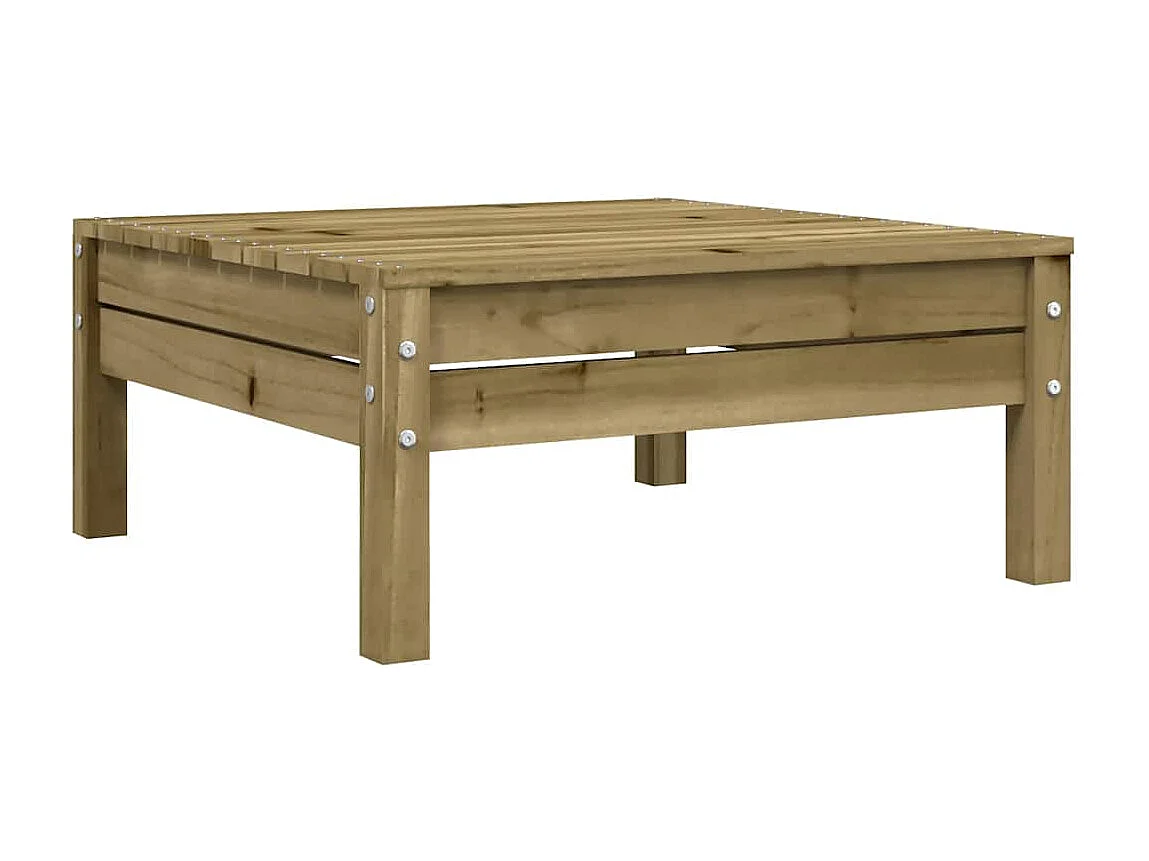 Repose-pied de jardin avec coussin bois de pin imprégné