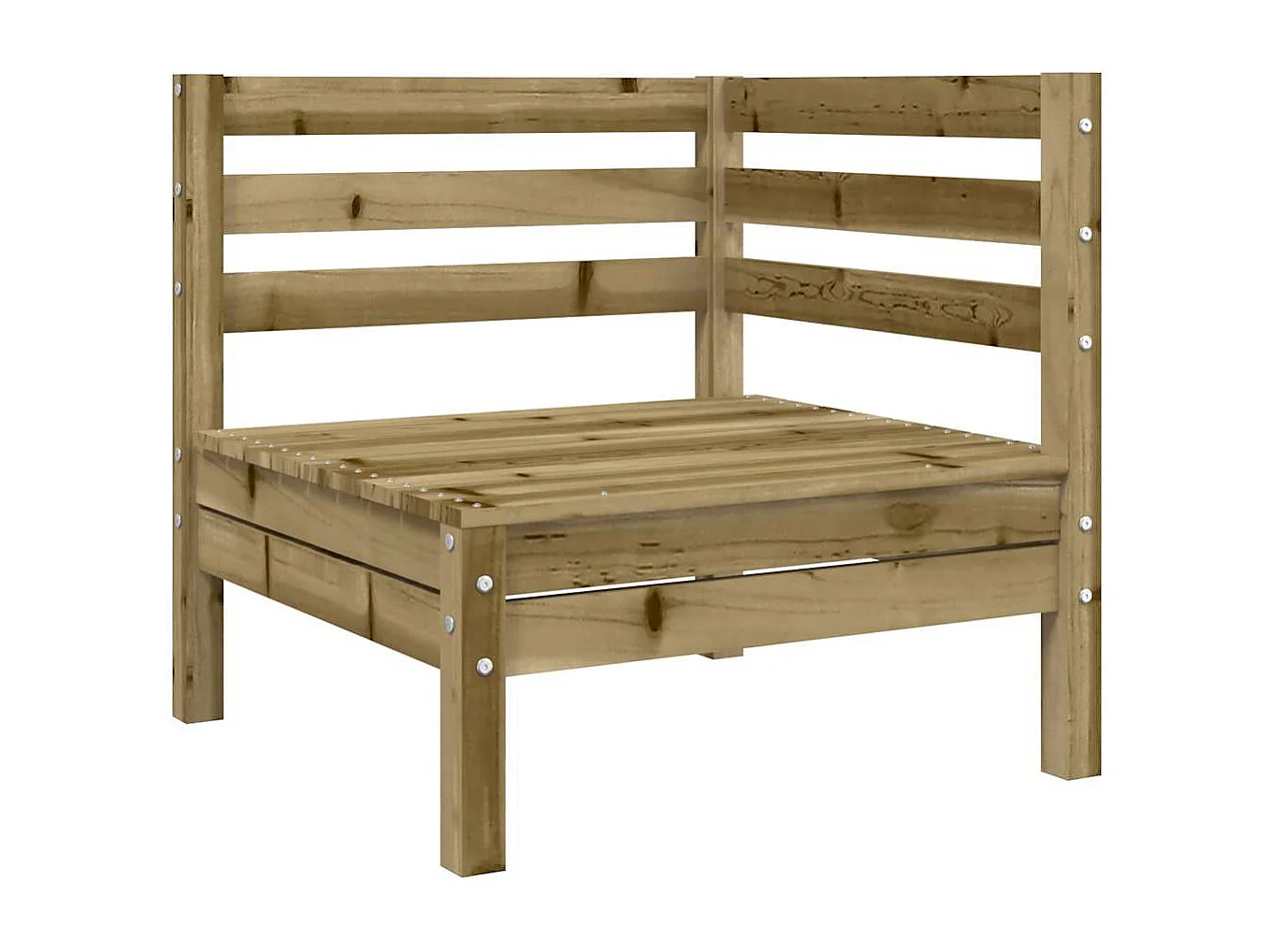 Canapé d'angle de jardin avec coussins bois de pin imprégné