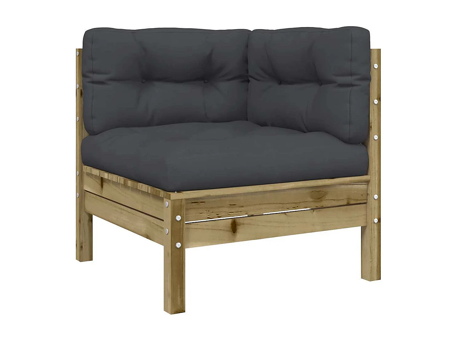 Divano Angolare da Giardino con Cuscini Legno Impregnato Pino