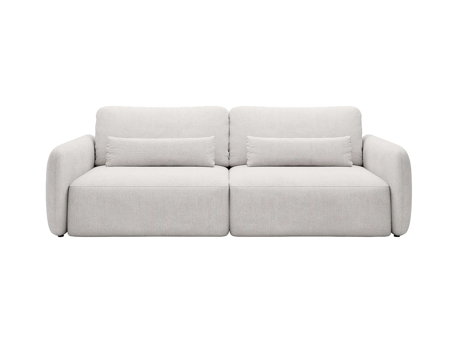 Canapé 3 places convertible en tissu texturé beige VOPOZA