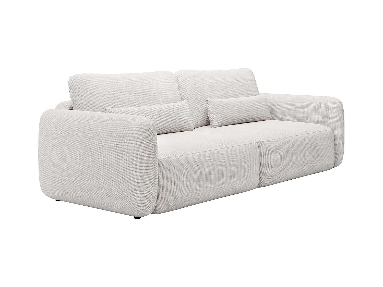 Canapé 3 places convertible en tissu texturé beige VOPOZA