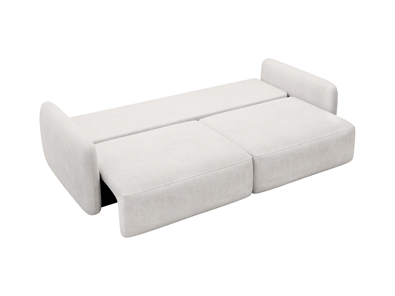 Canapé 3 places convertible en tissu texturé beige VOPOZA