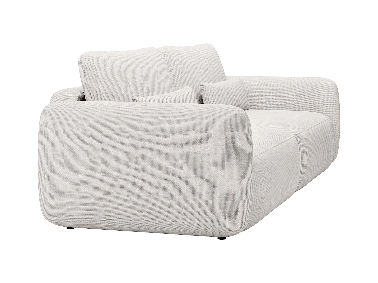 Canapé 3 places convertible en tissu texturé beige VOPOZA