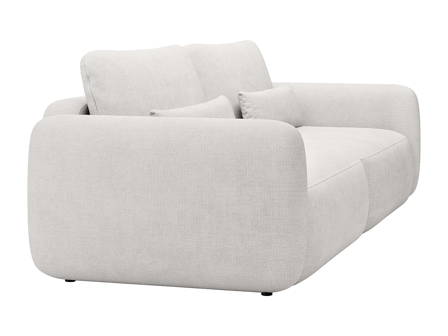 3-sits bäddsoffa i beige strukturtyg VOPOZA