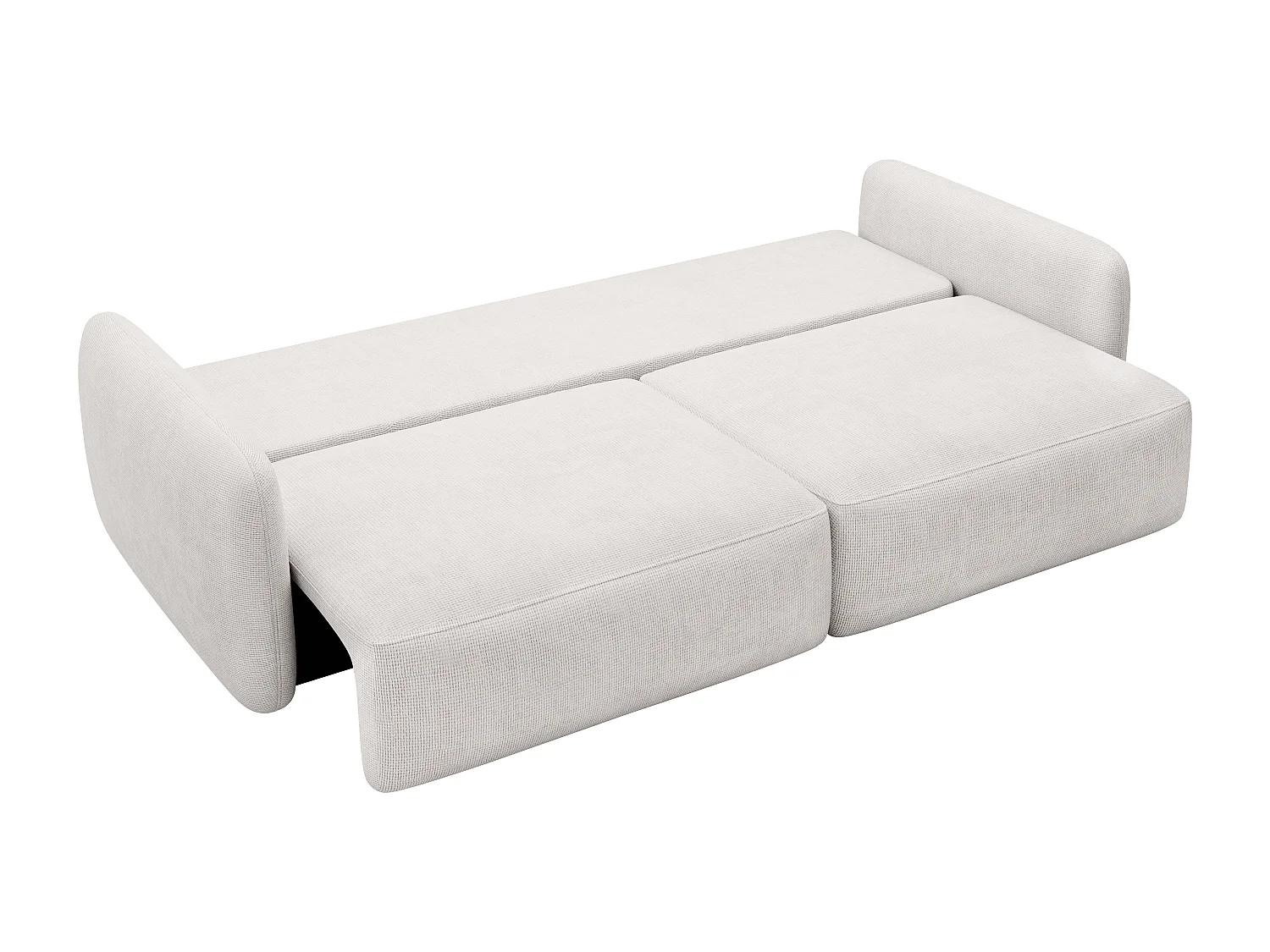 3-sits bäddsoffa i beige strukturtyg VOPOZA