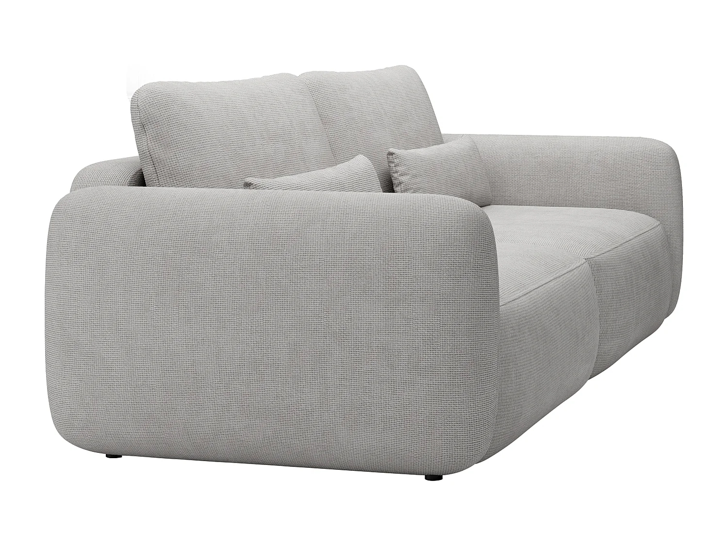 Sofa mit Schlaffunktion 3-Sitzer - Strukturstoff - Hellgrau - VOPOZA