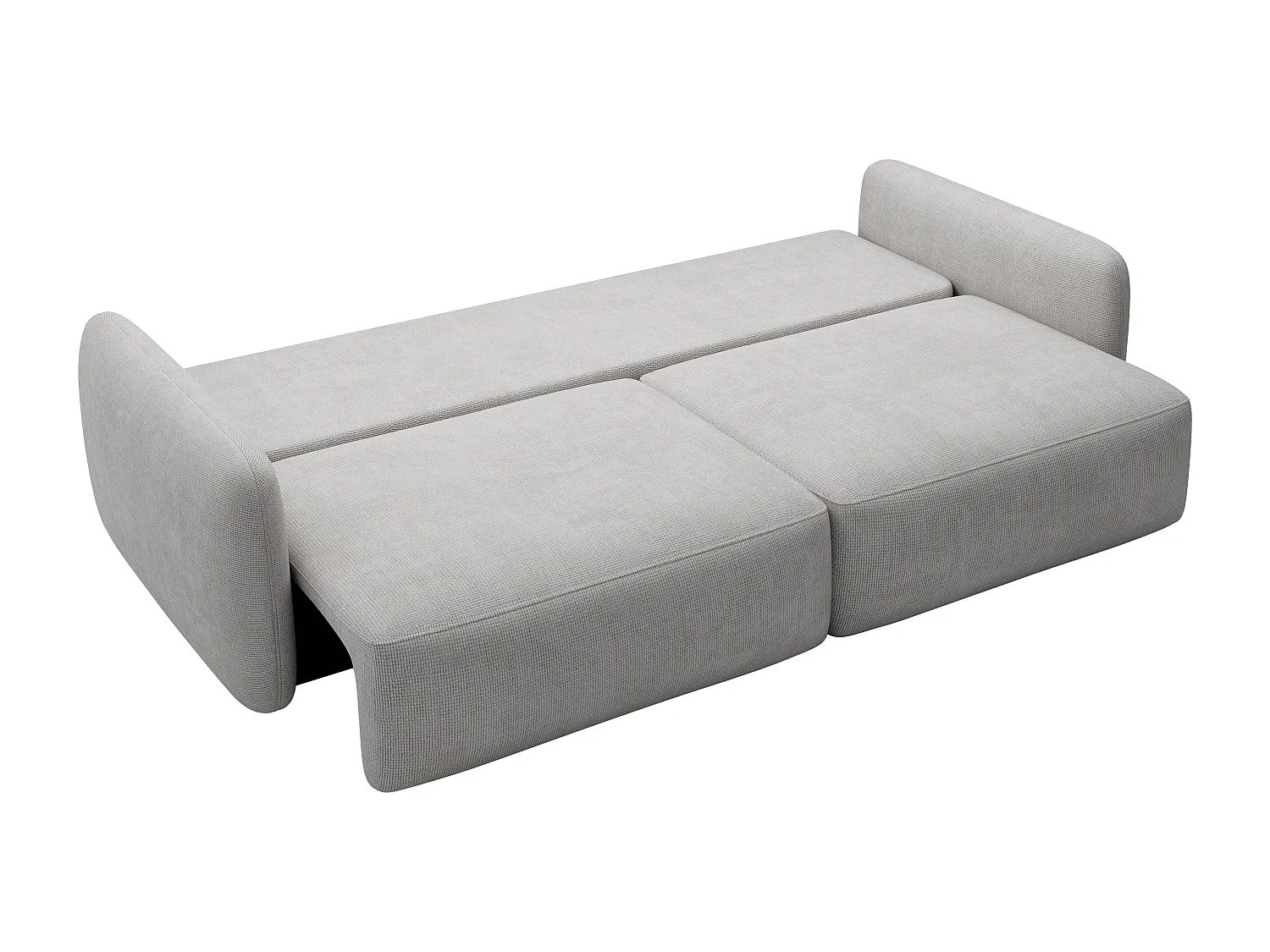 Sofa mit Schlaffunktion 3-Sitzer - Strukturstoff - Hellgrau - VOPOZA