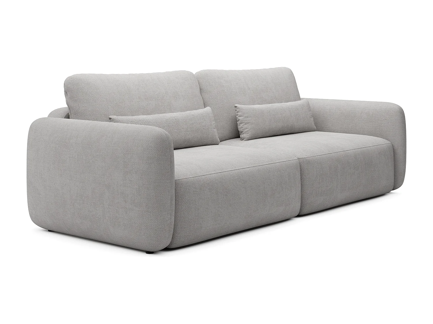 Canapé 3 places convertible en tissu texturé gris clair VOPOZA