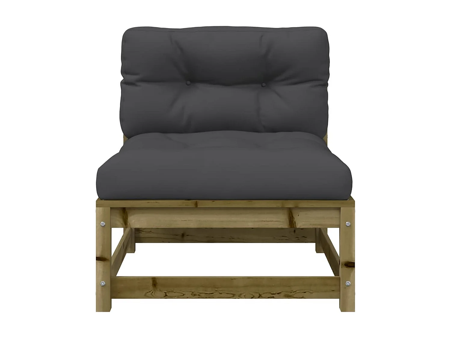 Tuinbank zonder armleuningen met kussens hout