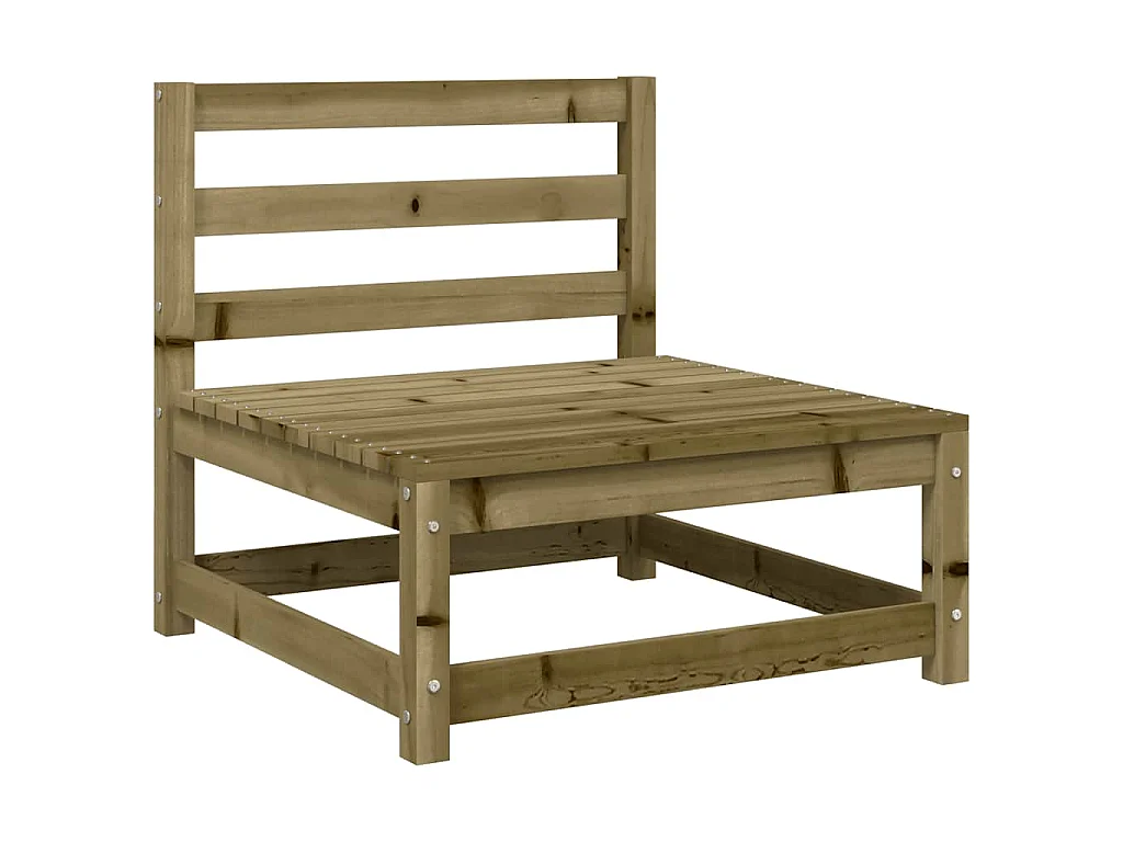 Gartensofa ohne Armlehnen mit Kissen Kiefernholz Imprägniert