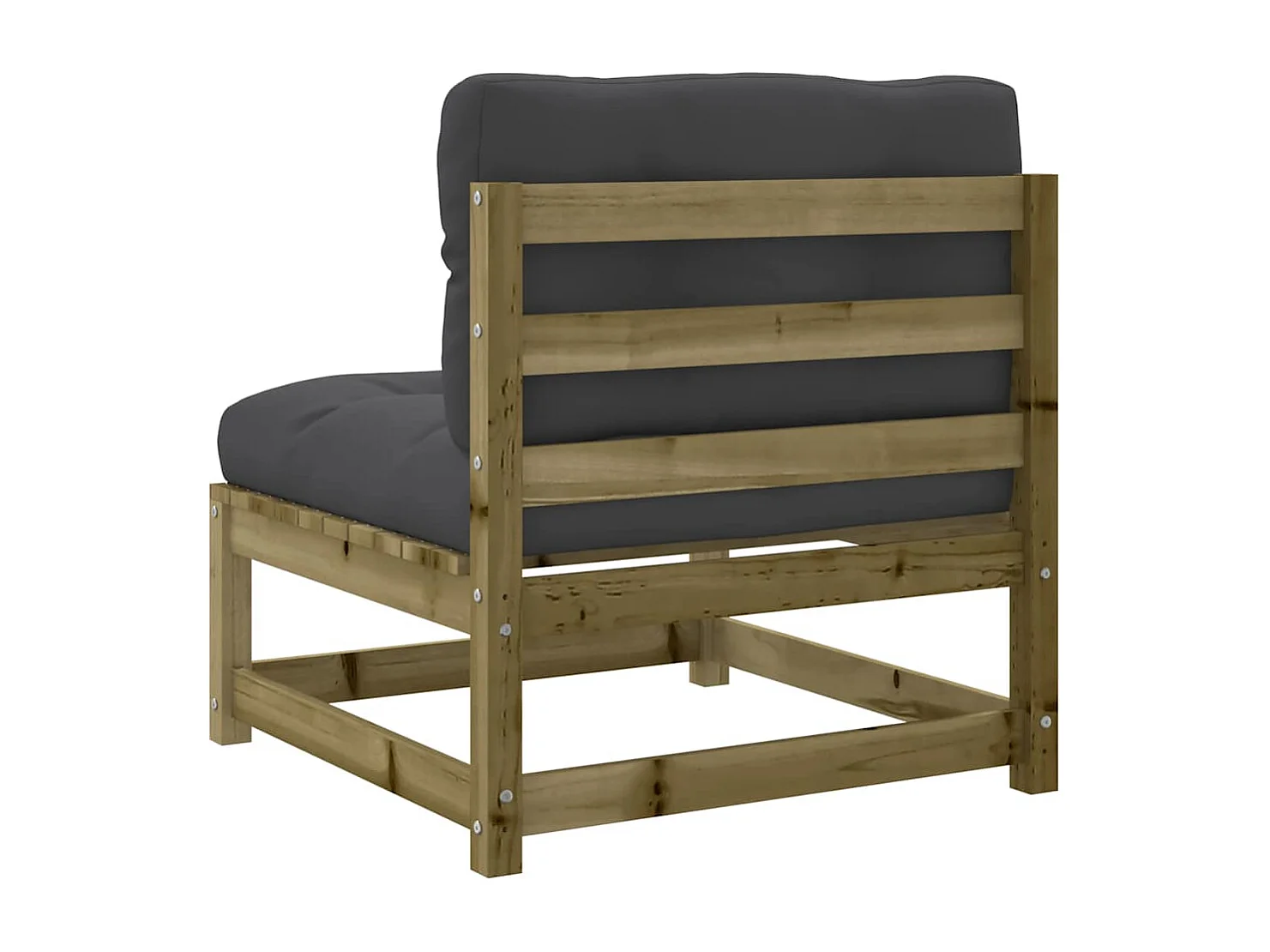 Gartensofa ohne Armlehnen mit Kissen Kiefernholz Imprägniert
