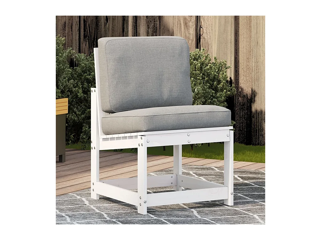 Sedia da Giardino Bianca 50,5x55x77 cm Legno Massello di Pino
