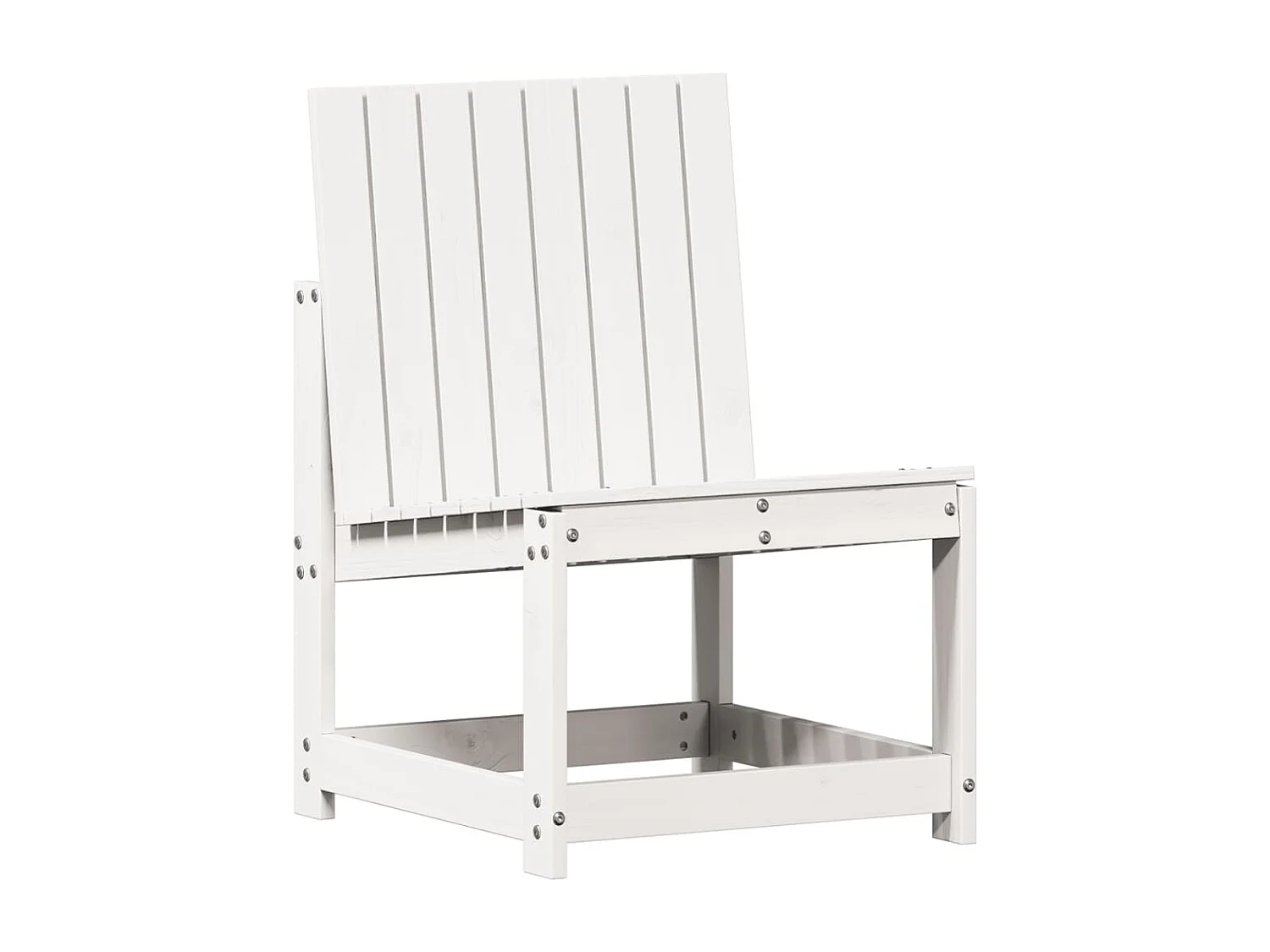 Chaise de jardin blanc 50,5x55x77 cm bois de pin massif
