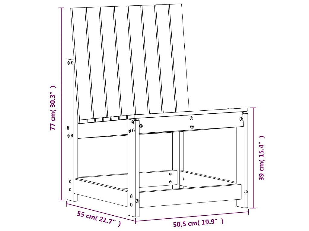 Tuinstoel 50,5x55x77 cm massief grenenhout wit