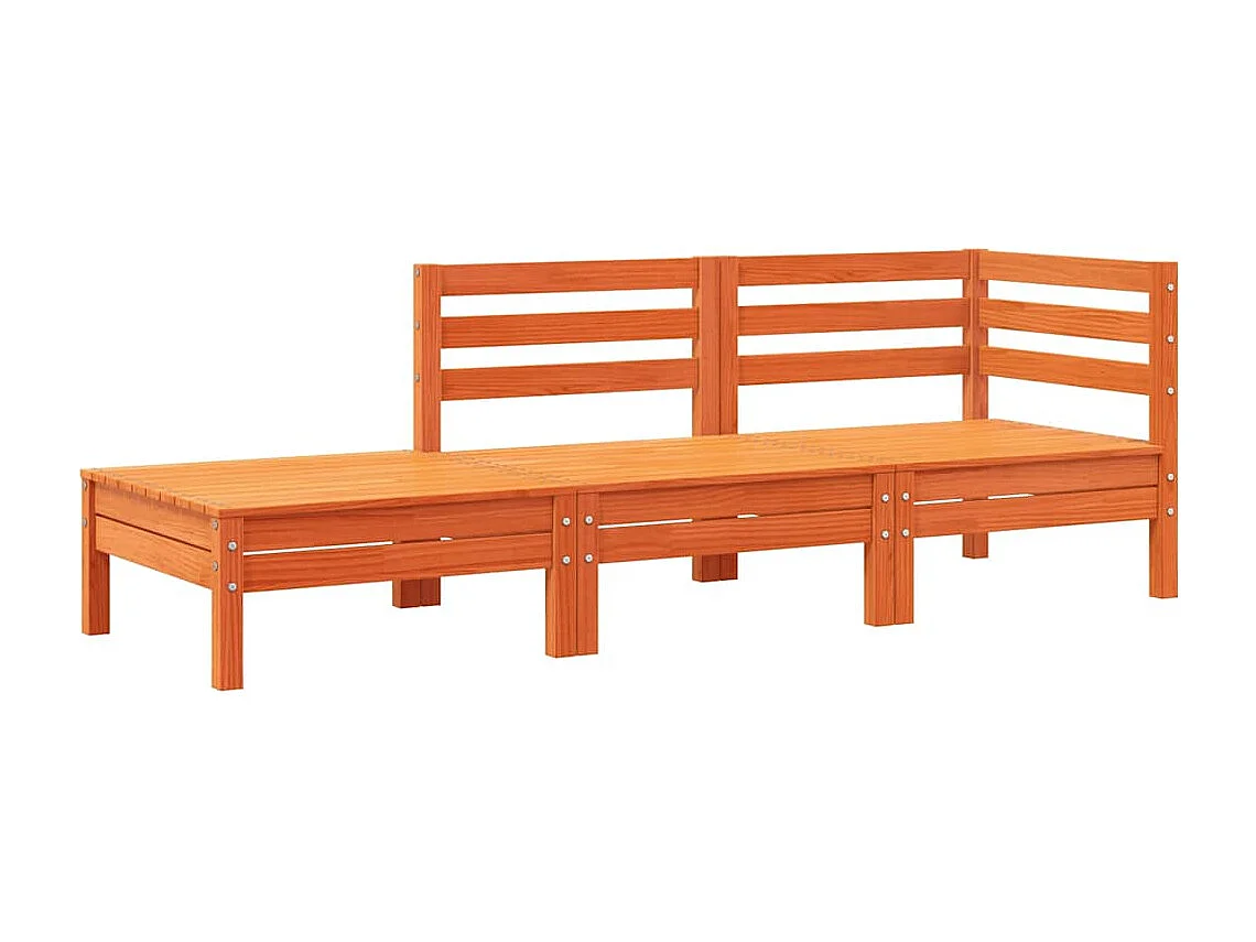 Gartensofa mit Kissen und Hocker 3-Sitzer