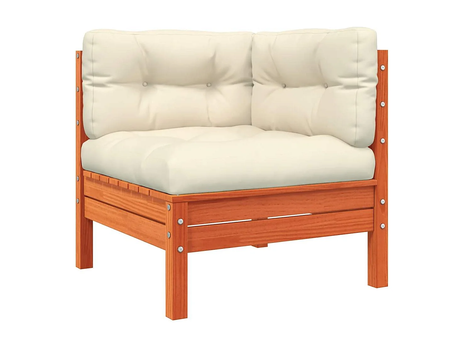 Gartensofa mit Kissen und Hocker 3-Sitzer