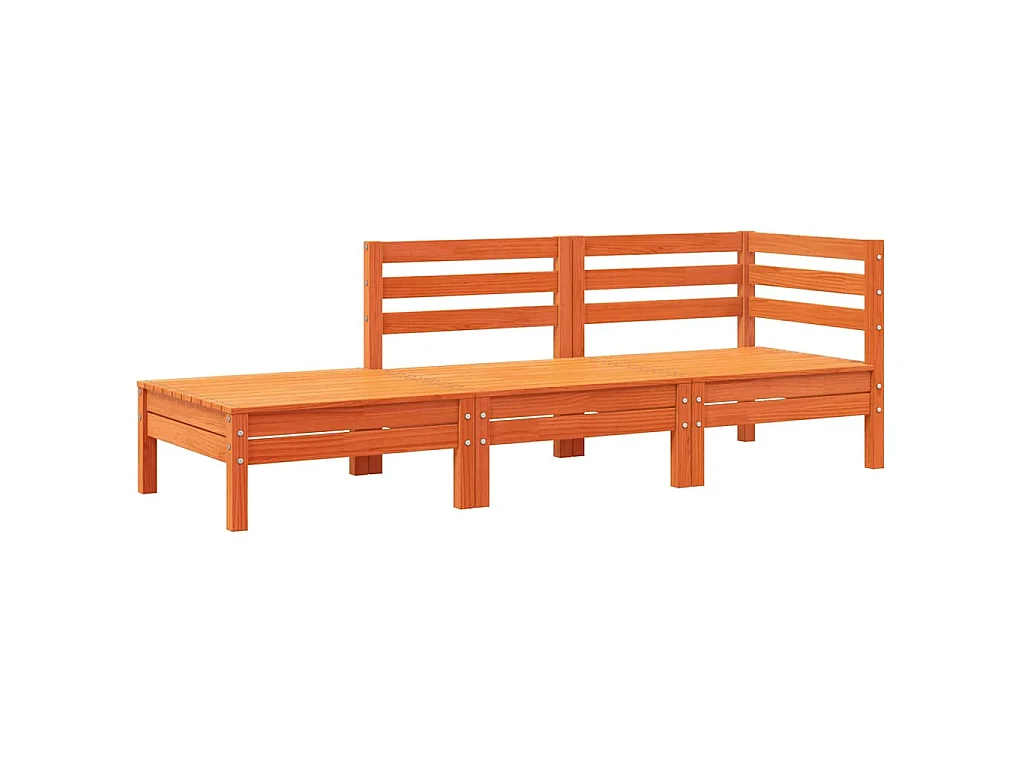 Canapé de jardin avec coussins et repose-pied 3 places