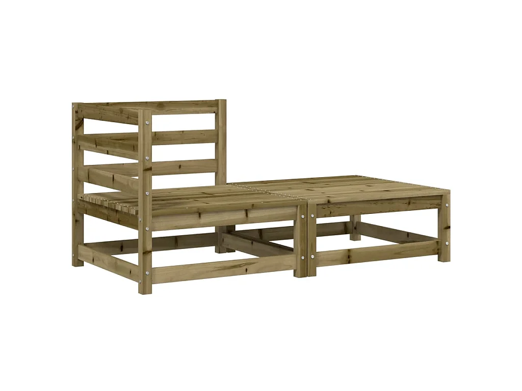 Canapé d'angle de jardin avec coussins et repose-pieds