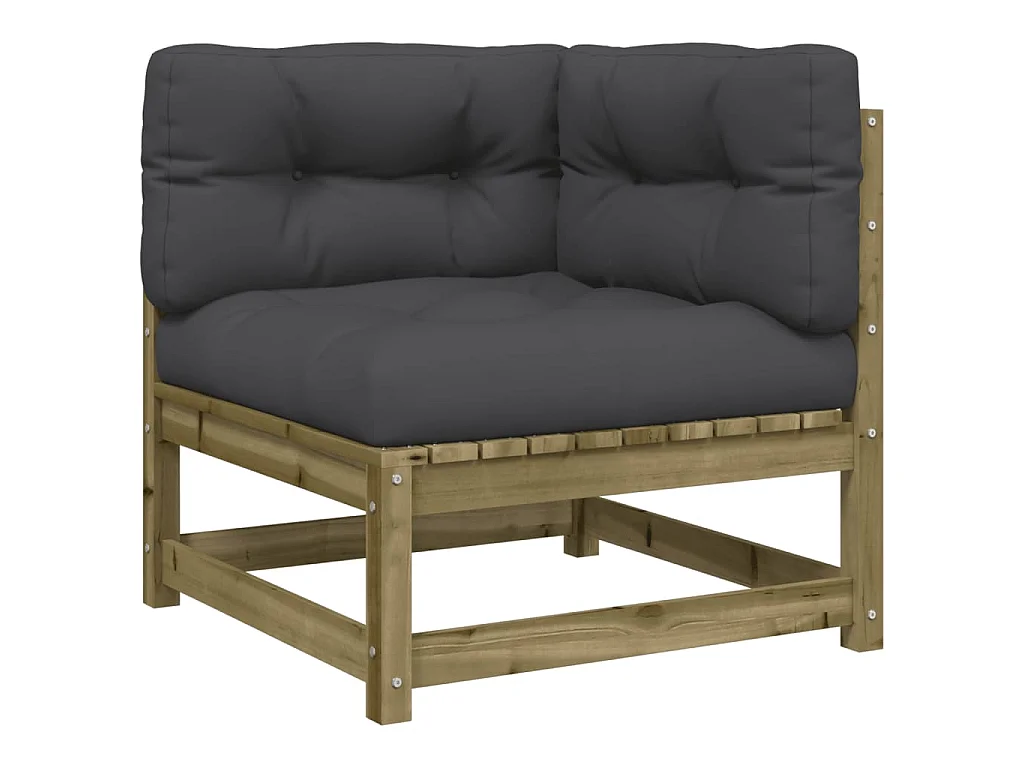 Canapé d'angle de jardin avec coussins et repose-pieds