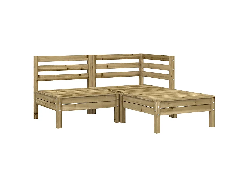 Canapé de jardin avec coussins et repose-pied 2 places