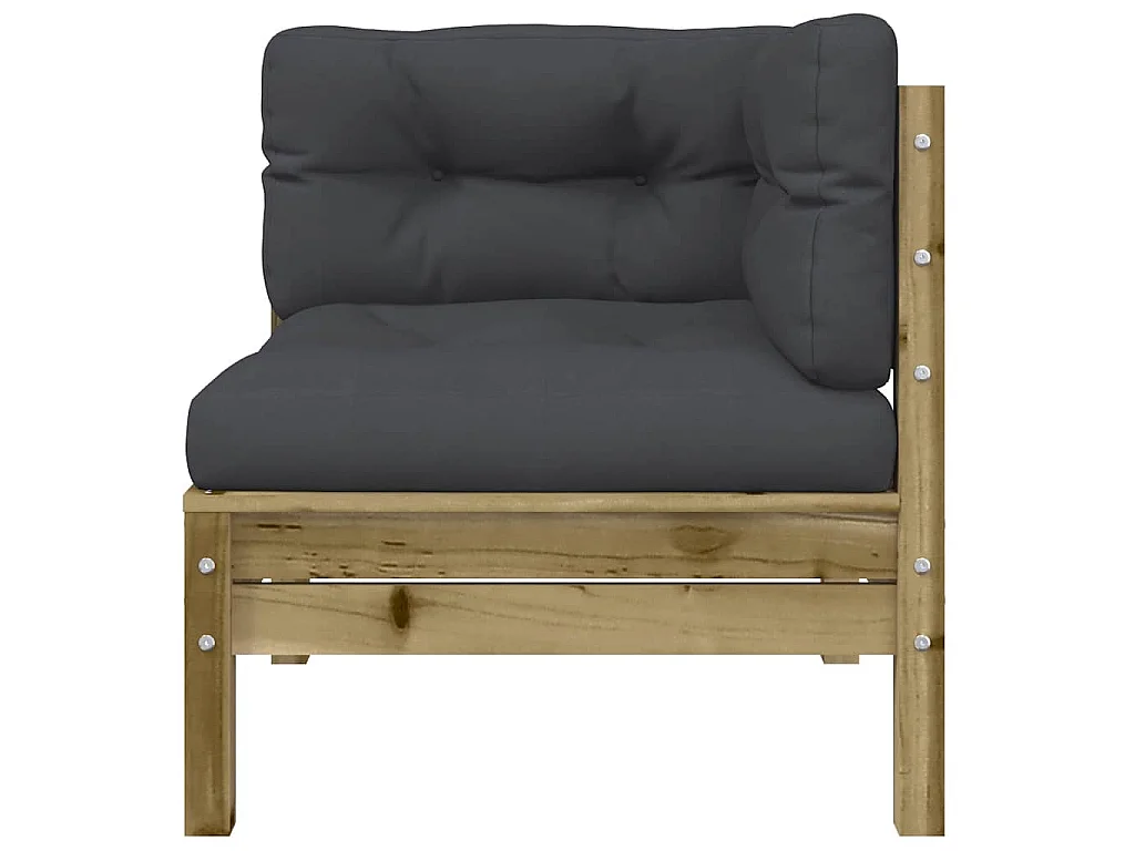 Canapé de jardin avec coussins et repose-pied 2 places