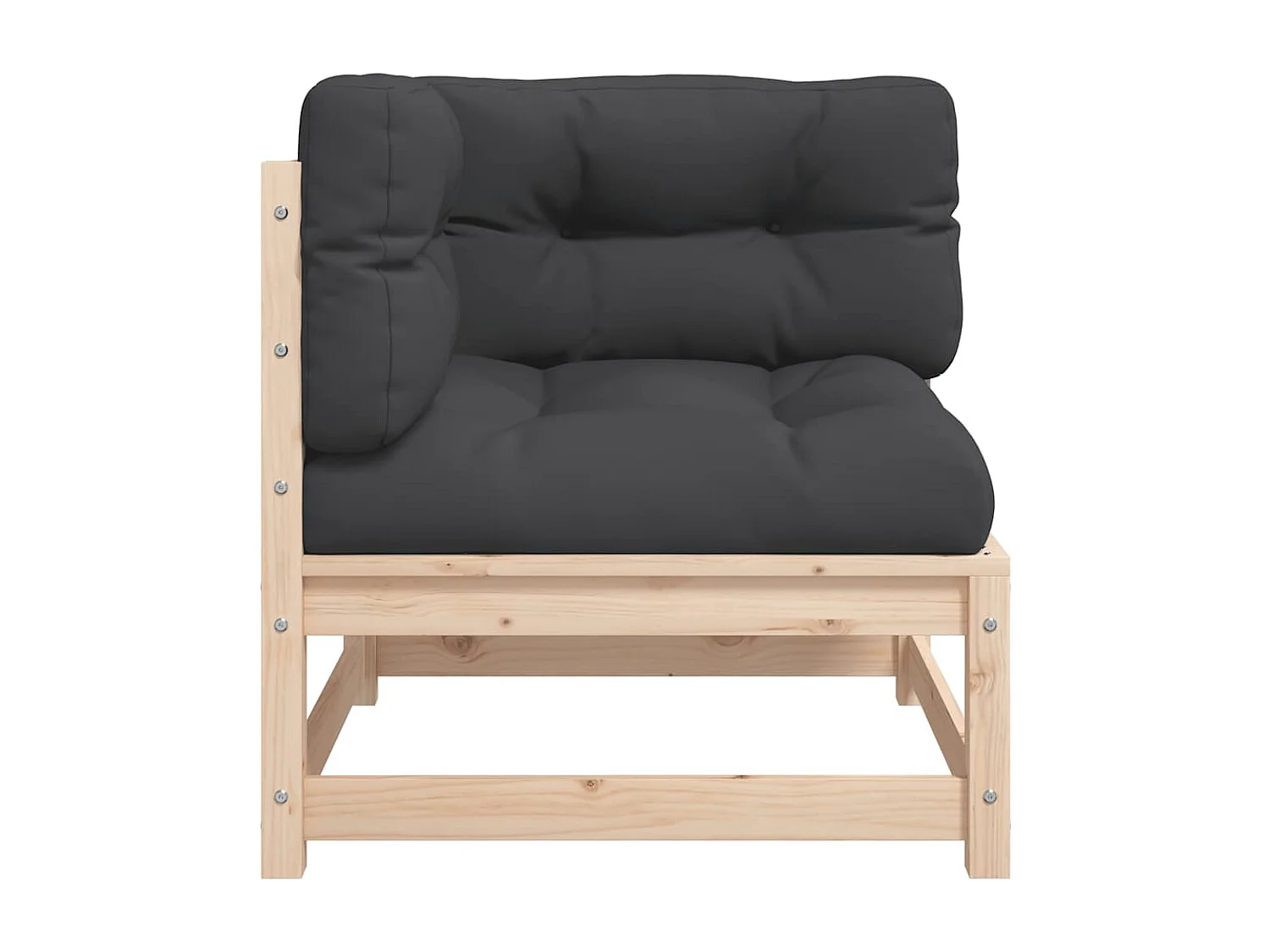 Canapés d'angle de jardin et coussins 2 pcs bois de pin massif