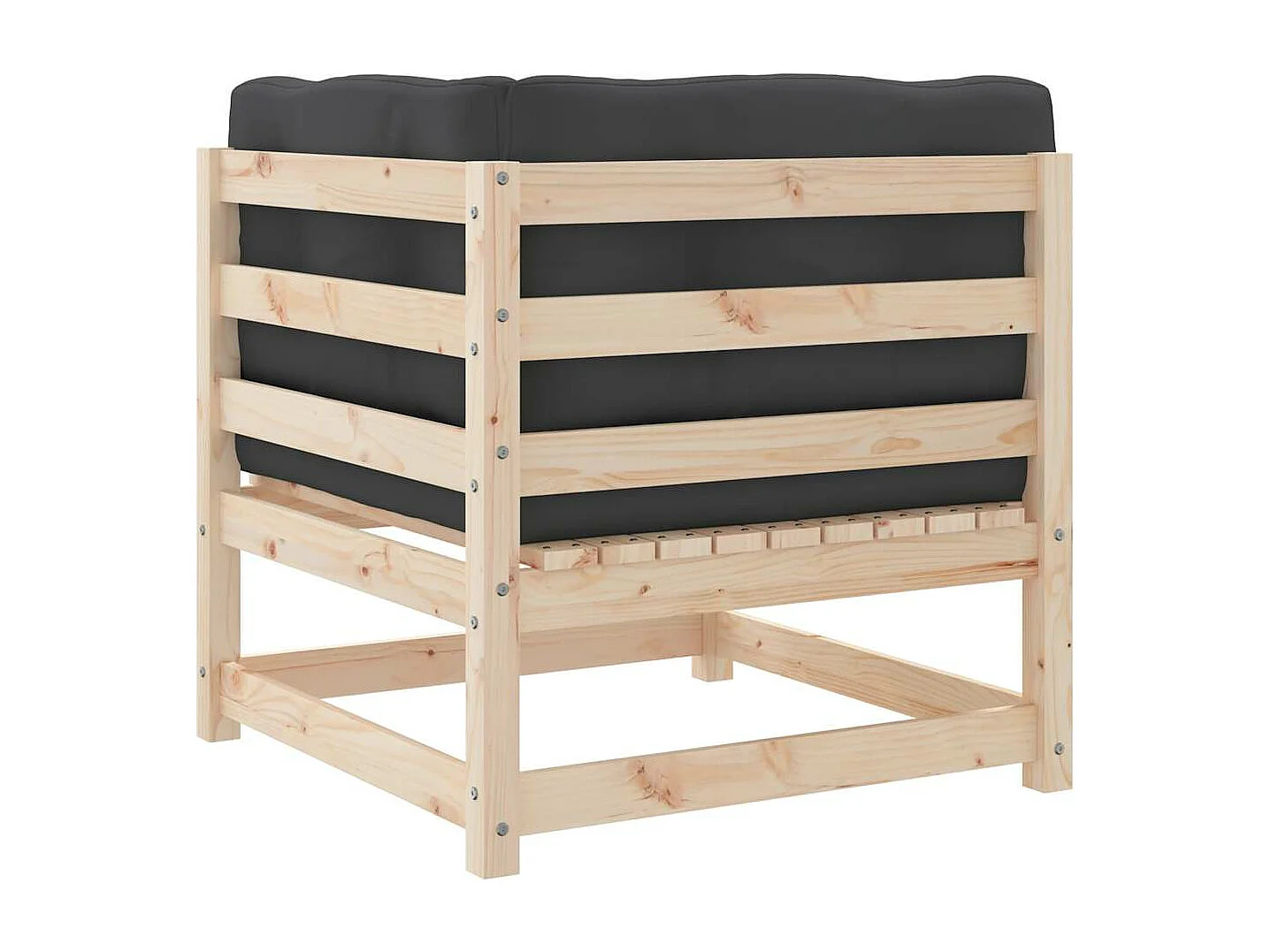 Canapés d'angle de jardin et coussins 2 pcs bois de pin massif