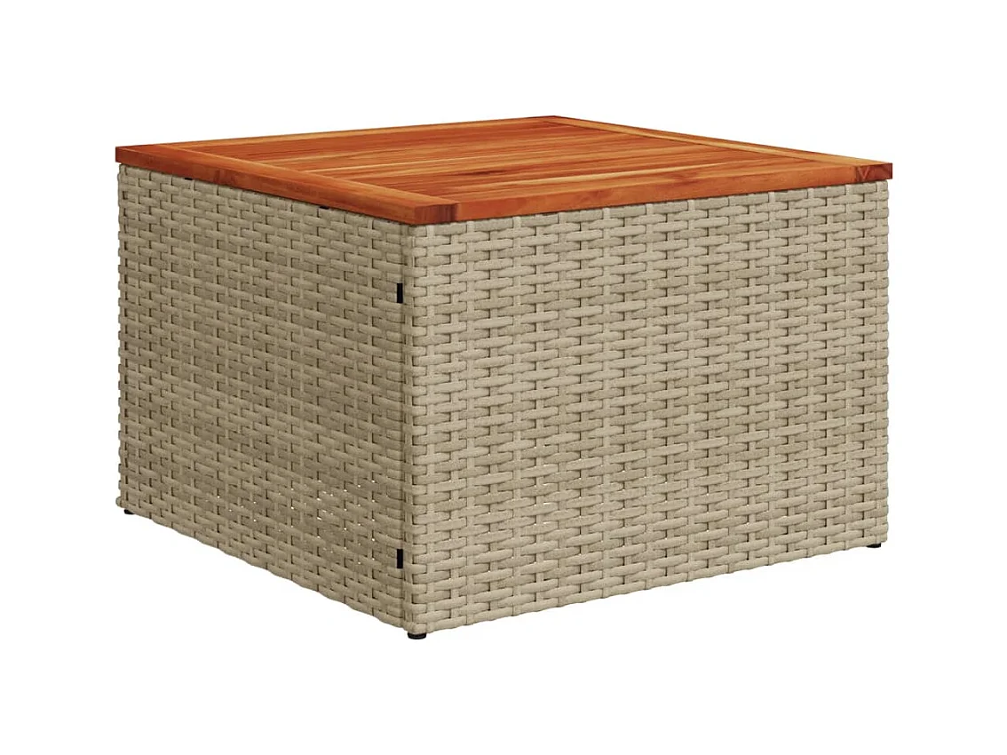 11-tlg. Garten-Sofagarnitur mit Kissen Beige Poly Rattan