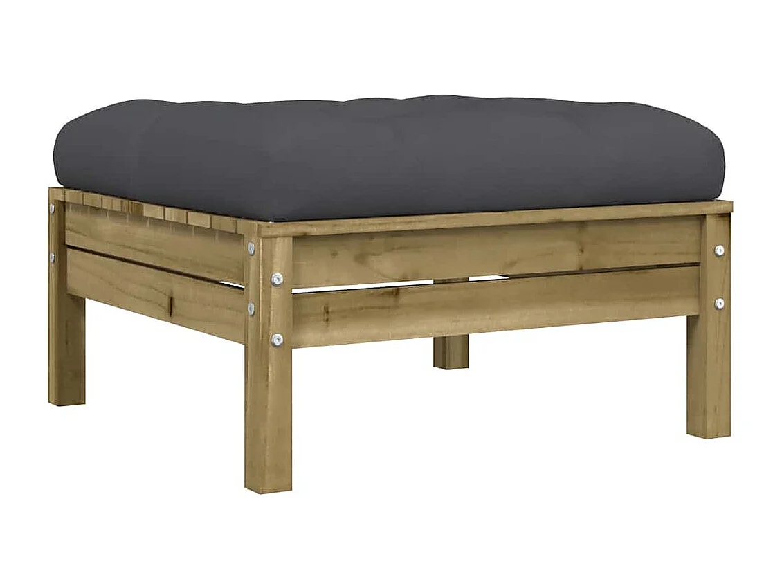 Gartenhocker mit Kissen 2 Stk. Kiefernholz Imprägniert