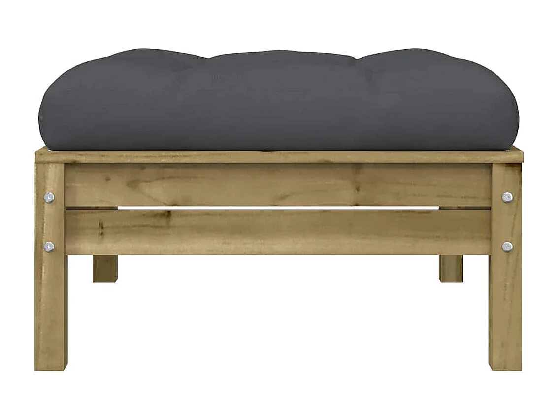 Gartenhocker mit Kissen 2 Stk. Kiefernholz Imprägniert