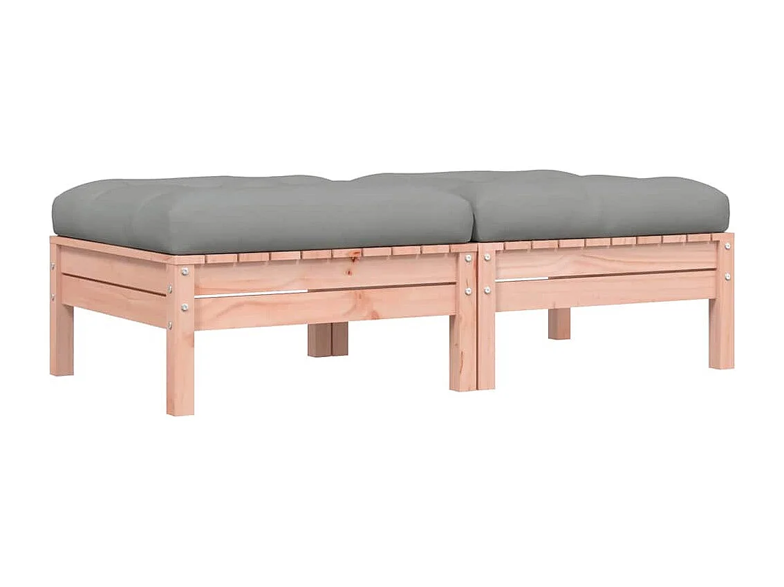 Repose-pieds de jardin avec coussins 2 pcs bois massif douglas
