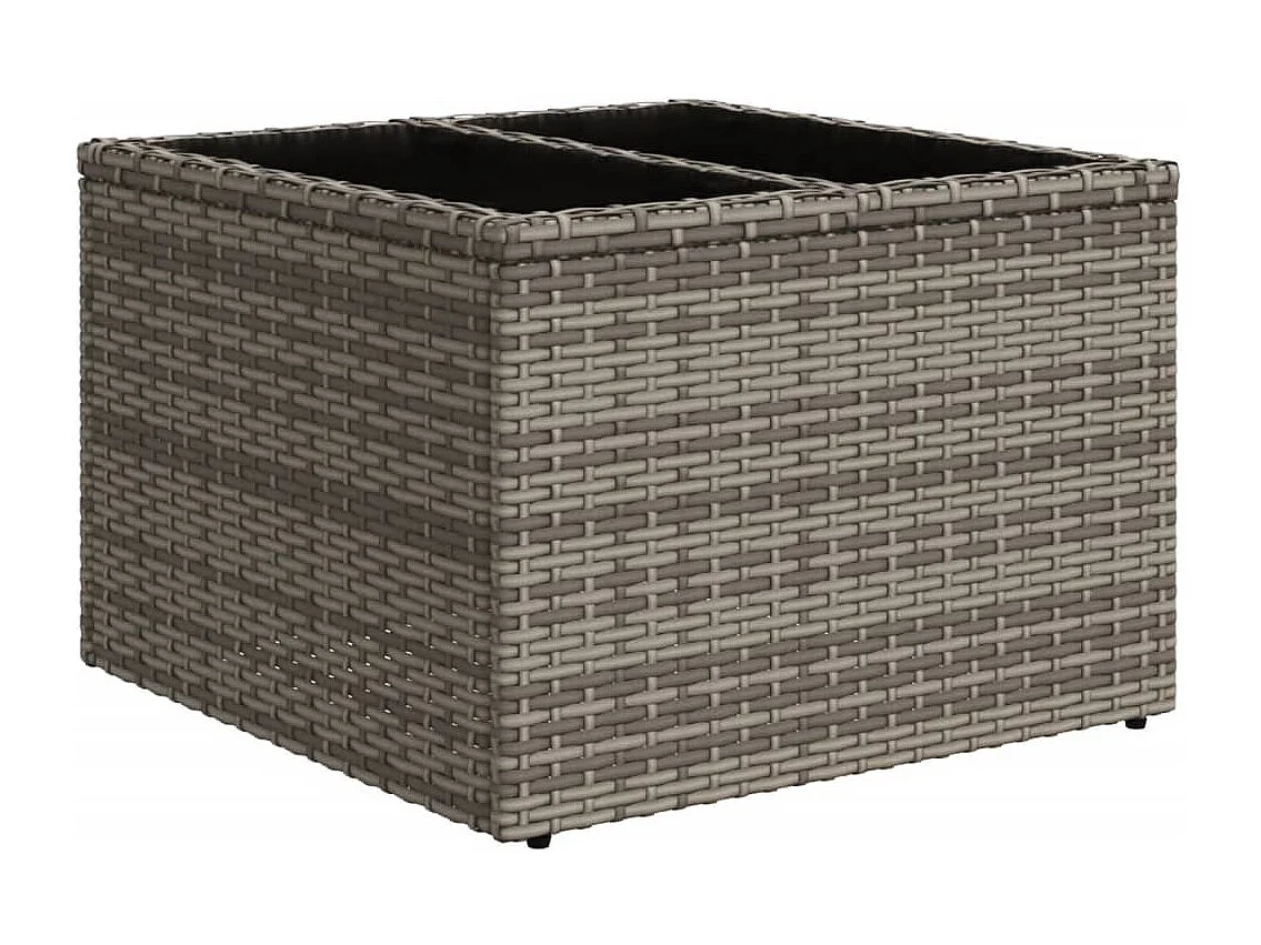 10-delige Loungeset met kussens poly rattan grijs
