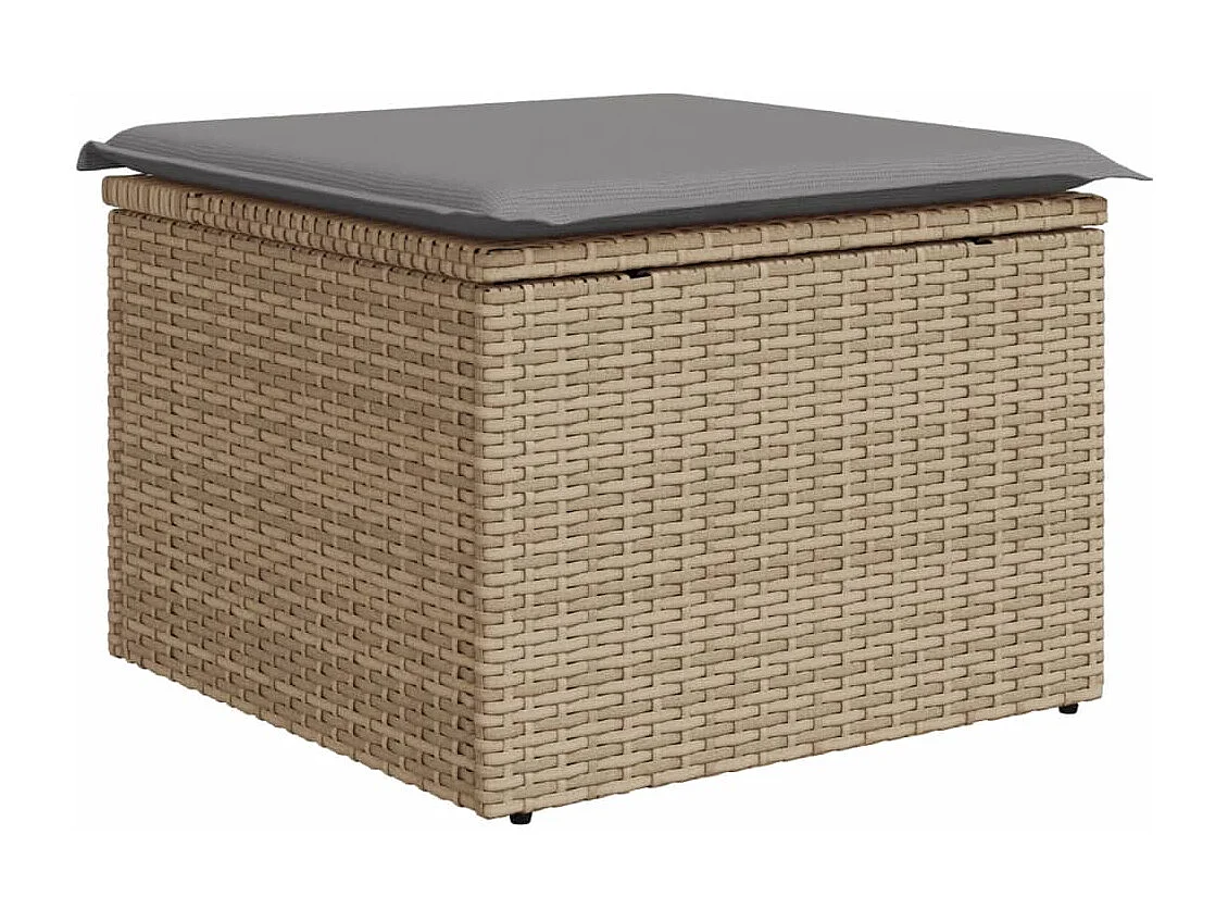 Set Divano da Giardino 5 pz con Cuscini Beige Misto Polyrattan