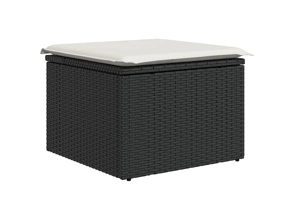 8-tlg. Garten-Sofagarnitur mit Kissen Schwarz Poly Rattan
