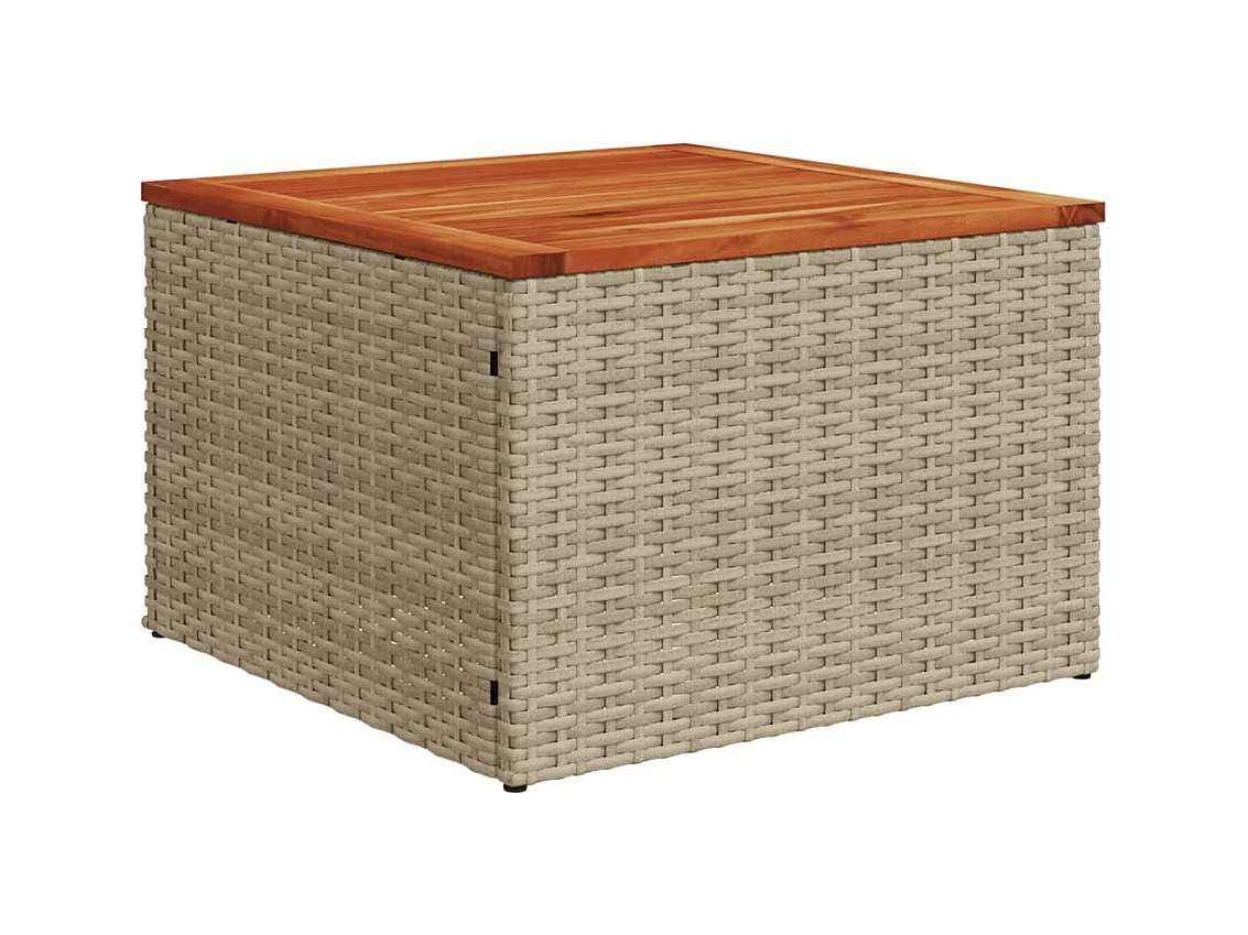10-delige Loungeset met kussens poly rattan beige