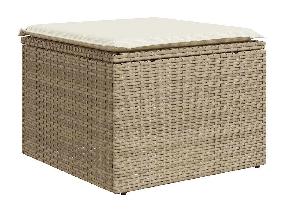Set Divano da Giardino 5 pz con Cuscini Beige in Polyrattan