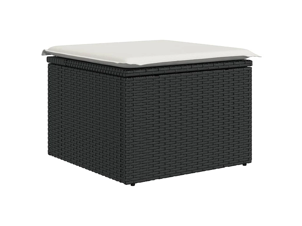 Set Divani da Giardino con Cuscini 8 pz Nero in Polyrattan