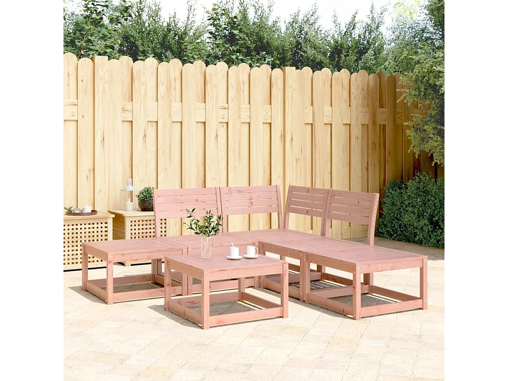 Set Divani da Giardino 5 pz in Legno Massello di Douglas