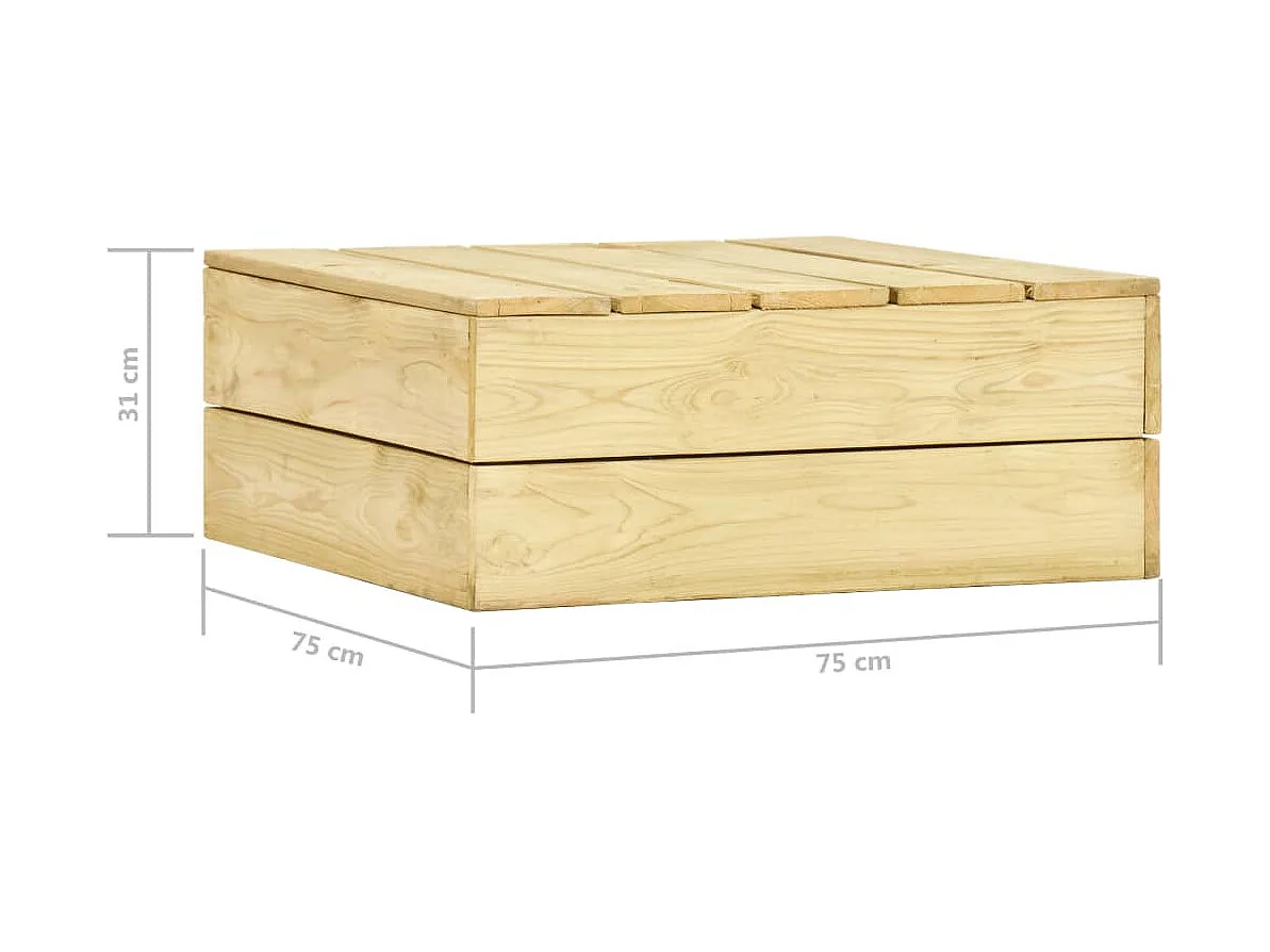 3 pcs conjunto lounge de jardim com almofadões pinho impregnado