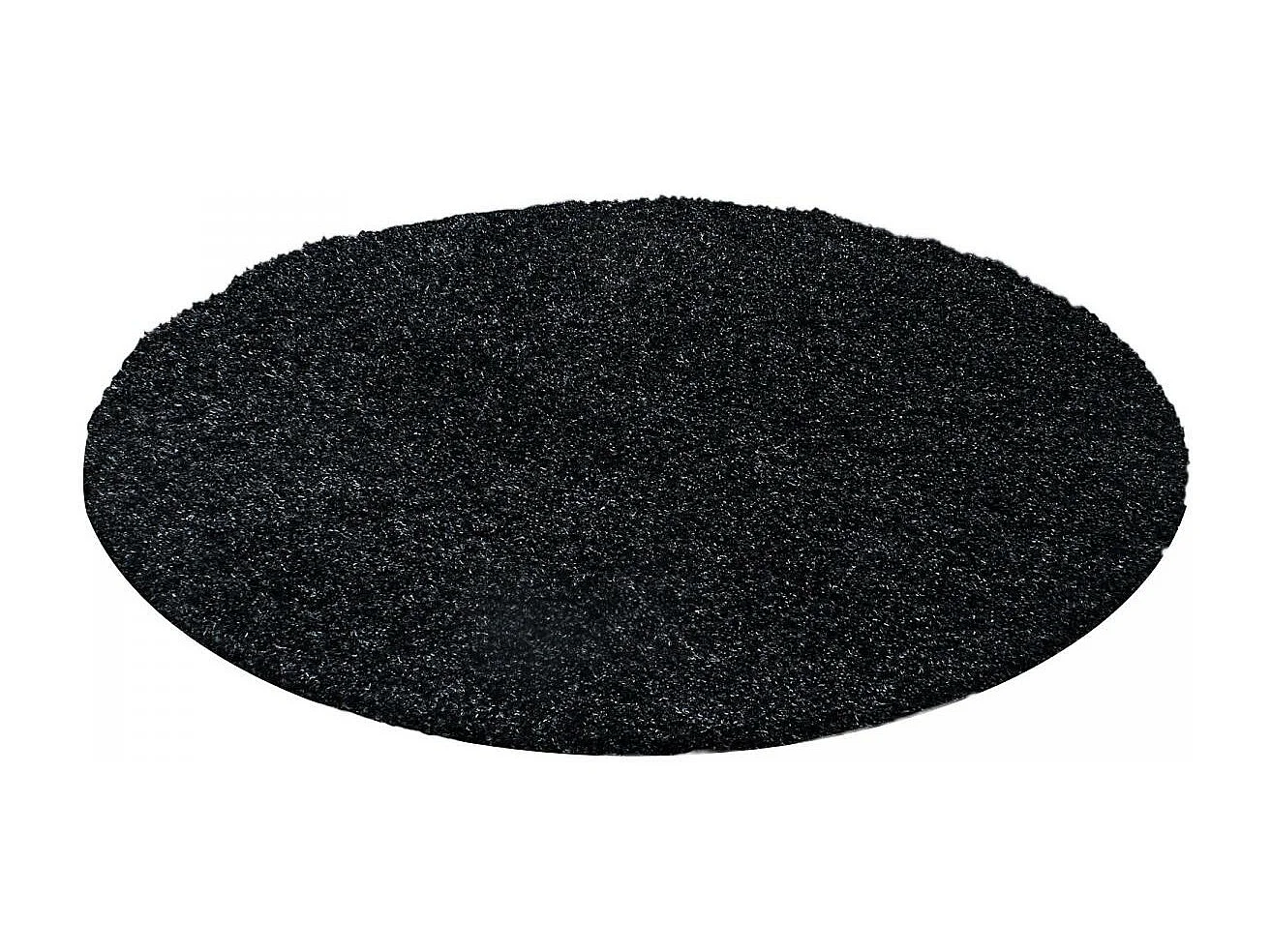 Tapis poils longs shaggy 80x150 rectangle tissé noir motif uni UNI L