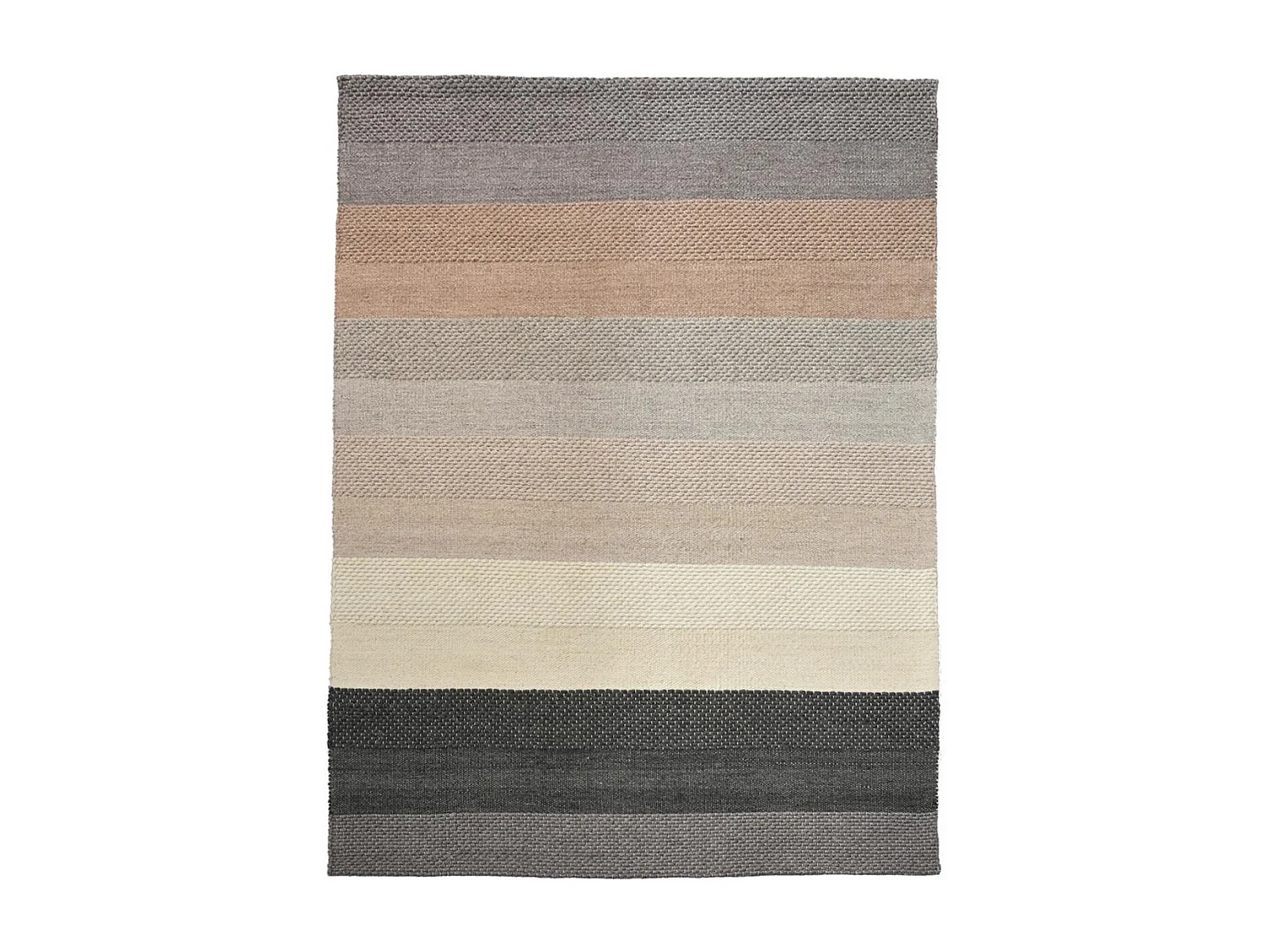 Tapis kilim 240x340 rectangle fait à la main en laine beige et bleu