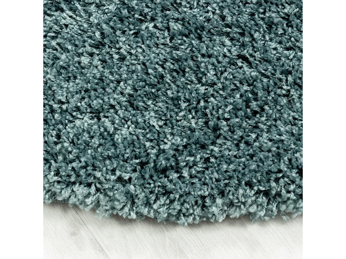 Tapis poils longs shaggy 60x110 rectangle tissé bleu motif uni UNI I