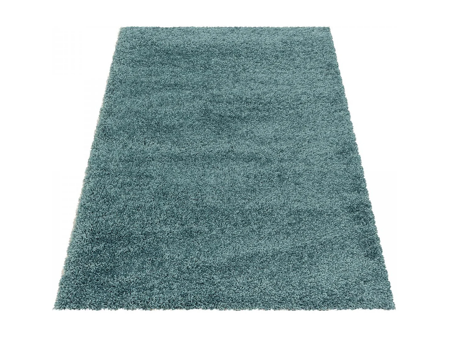 Tapis poils longs shaggy 60x110 rectangle tissé bleu motif uni UNI I