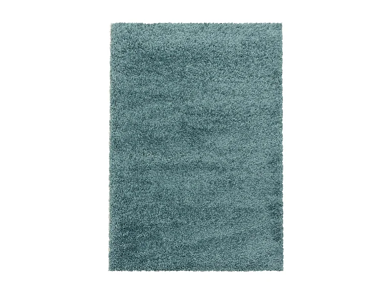 Tapis poils longs shaggy 60x110 rectangle tissé bleu motif uni UNI I