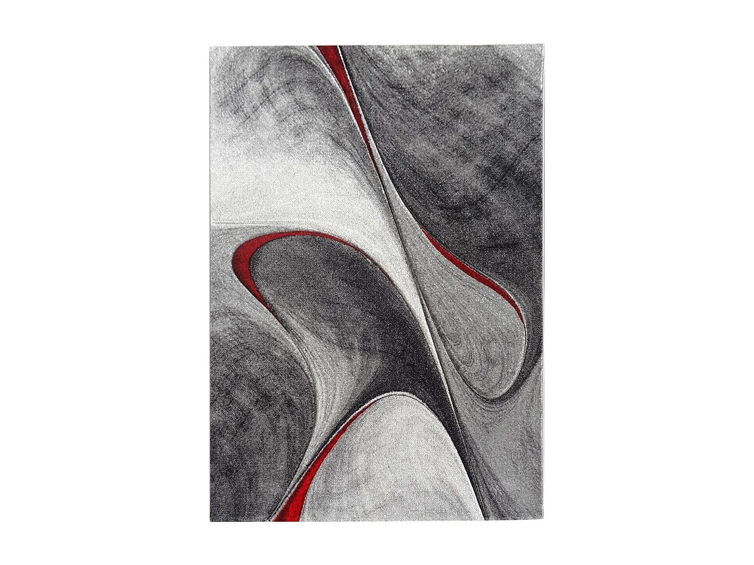 tapis chambre 80x150 tissé rouge et gris rectangle Motif rond GARCA